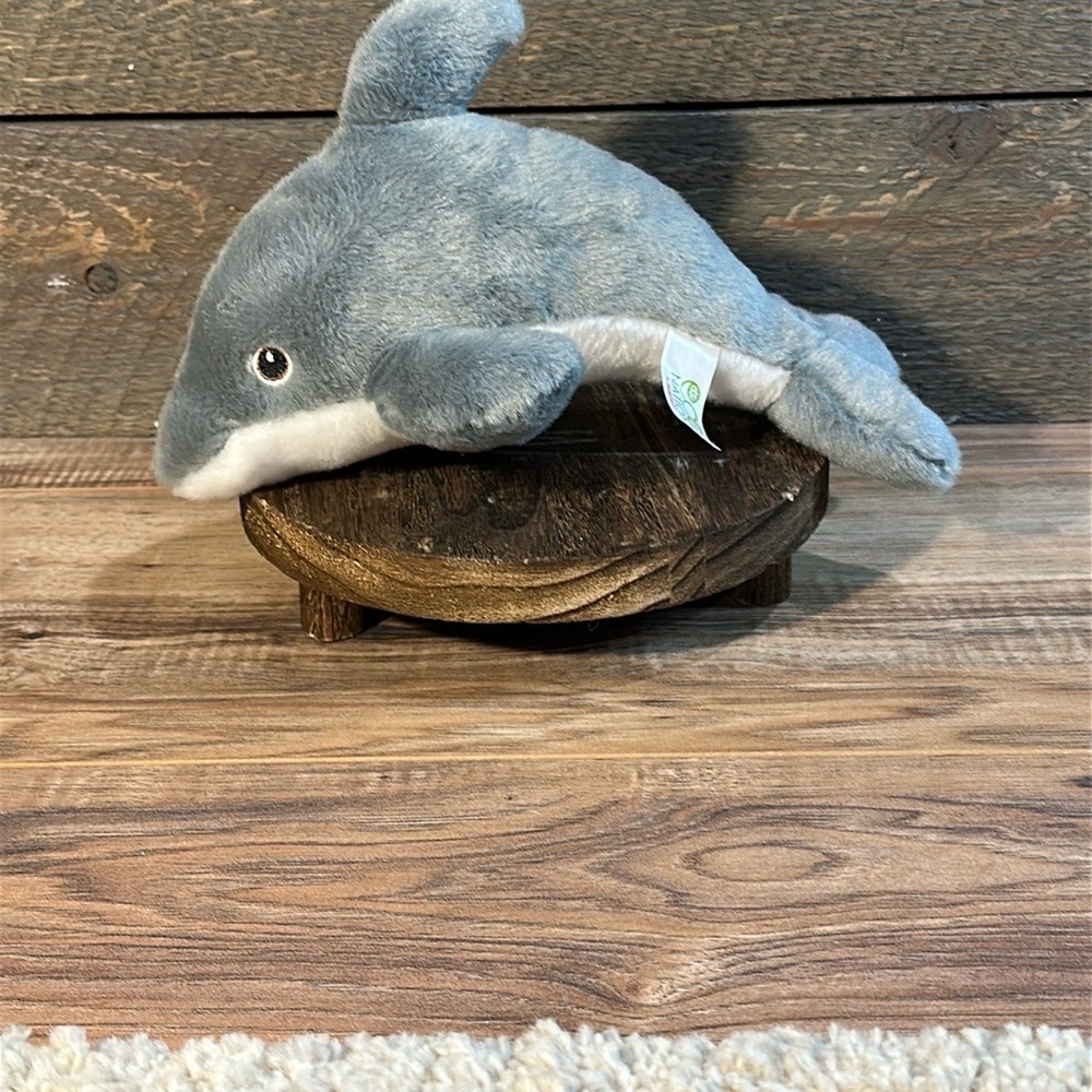 Aurora Small Eco Softies Dolphin Eco Nation Eco-Friendly Stuffed Animal Grey 9"